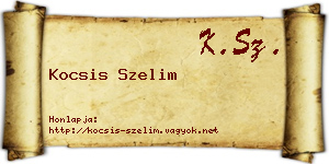Kocsis Szelim névjegykártya